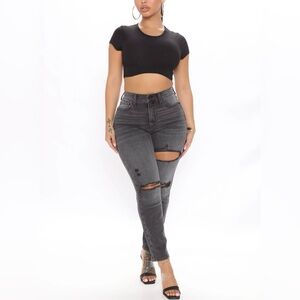 Fashion nova ripped mom jeans